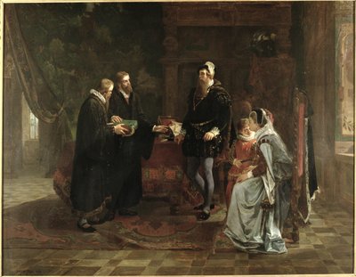 King Gustav I Vasa of Sweden Receiving the Swedish Translation of the Bible by Julius Kronberg